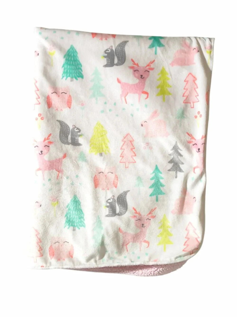 Cloud Island Target Woodland Owl Deer Pink Sherpa Lovey Security Blanket 29